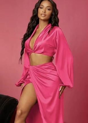 Блузка сатинова топ missguided р.14