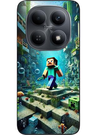 Силиконовый чехол epik для xiaomi redmi note 15 4g / 5g с принтом подводное приключение minecraft