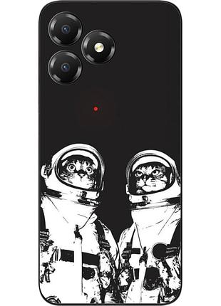 Силиконовый чехол бампер epik для zte blade a36 с принтом космонавты коты