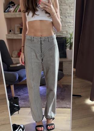 Джинси zara прямі сірі