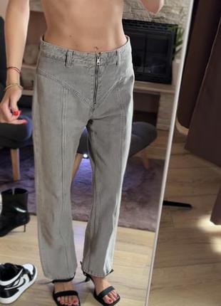 Джинси zara прямі сірі 3