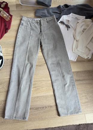 Джинси zara прямі сірі 4