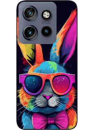 Чехол силиконовый epik для motorola edge 60 neo с принтом радужный кролик