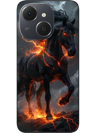 Силиконовый чехол epik для tecno spark 40c (km4k) с принтом конь вулкан