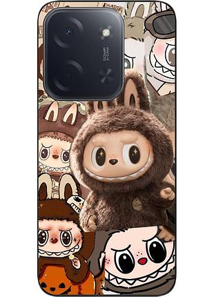 Силиконовый чехол epik для xiaomi poco c85 с принтом лабубу коричневый