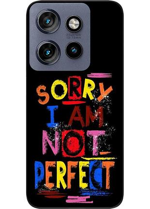 Чехол силиконовый epik для motorola edge 60 neo с изображением с надписью sorry i’m not perfect