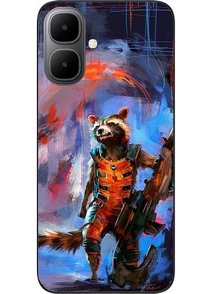 Бампер силиконовый чехол epik для infinix smart 10 (x6725) с принтом енот ракета