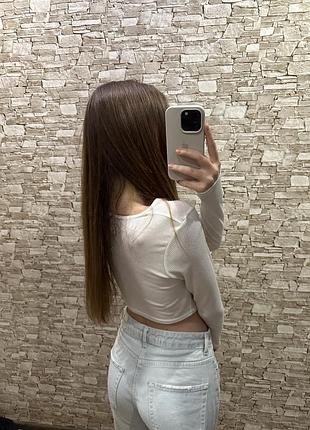 Біла кофтинка укорочена 4