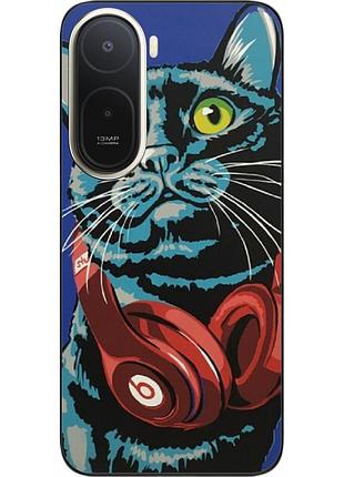 Силиконовый чехол epik для xiaomi redmi a7 pro с принтом кот с наушниками
