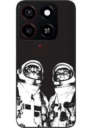 Силиконовый чехол бампер epik для zte blade a35 4g с картинкой космонавты коты