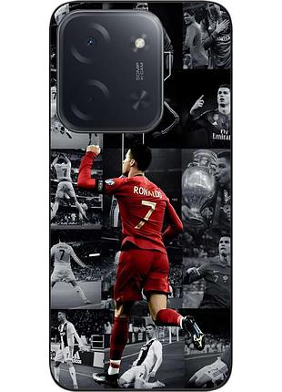 Силиконовый чехол epik для xiaomi poco c85 с принтом рональдо коллаж
