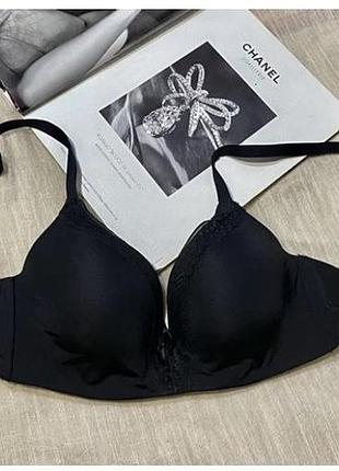 Matalan базовый черный бюст без косточек (поролон) с кружевом