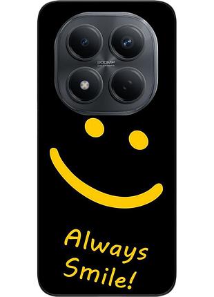 Чехол силиконовый epik для xiaomi redmi note 15 pro 4g с изображением с надписью always smile