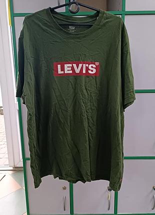 Оливково-зелена чоловіча футболка levi's
