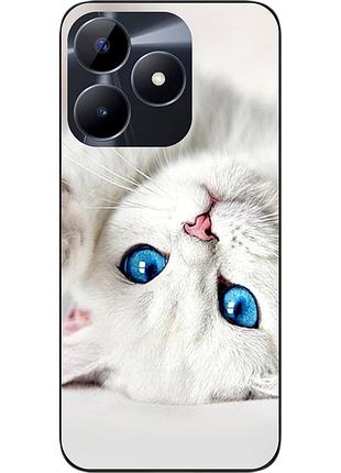 Оригінальний чохол epik для realme c51 з картинкою білий котик
