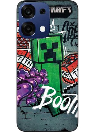Чохол силіконовий epik для oppo a6 pro з принтом minecraft крипер бум