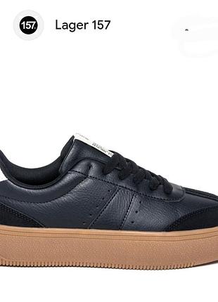 Чёрные кроссовки на платформе с коричневой подошвой  sneaker platform