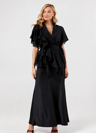 Женская блуза с воланами полупрозрачная лавли style nika mksn2423