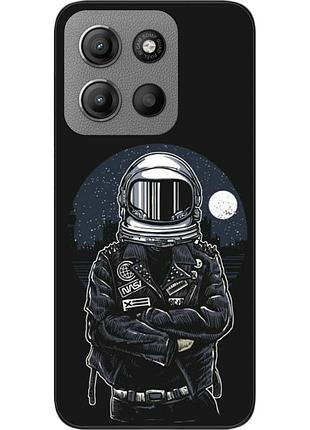 Силиконовый чехол бампер epik для motorola g15 power с картинкой космонавт и луна