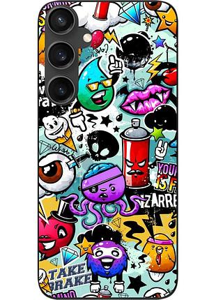 Силиконовый чехол epik для samsung galaxy s23 fe с картинкой стикеры
