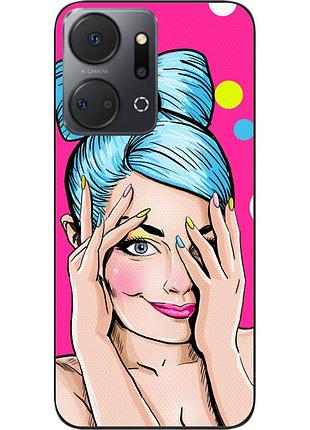 Силіконовий чохол epik для honor x7a з картинкою дівчина поп арт