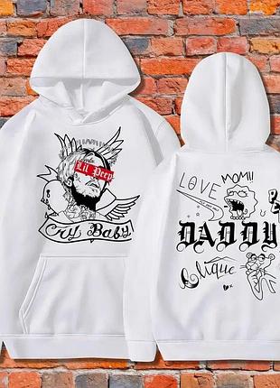 Худи loys унисекс оверсайз с принтом lil peep, белый xxl