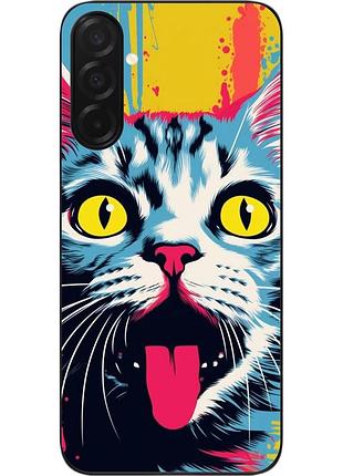 Силиконовый чехол epik для samsung galaxy a57 с изображением безумный поп арт кот