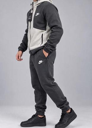 Чоловічий зимовий трикотажний спортивний костюм nike — стильна тепла модель у трендовому комбінованому кольорі
