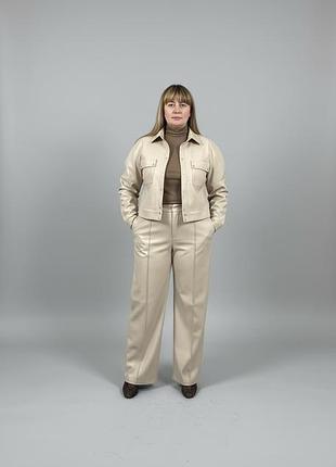 Женские брюки из экокожи прямого кроя modna kazka авила mksh2824