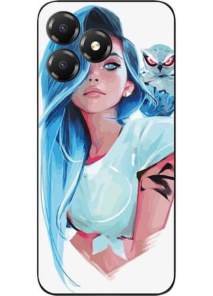 Силіконовий чохол epik для zte blade a36 з принтом дівчина з совою