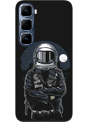 Силиконовый чехол бампер epik для infinix hot 50 pro plus (x6880) с картинкой космонавт и луна