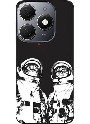 Силиконовый чехол бампер epik для tecno spark 20 (kj5n) с картинкой космонавты коты