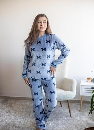 Женская теплая пижама из рваной махры