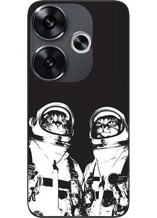Силиконовый чехол бампер epik для xiaomi poco f6 с картинкой космонавты коты