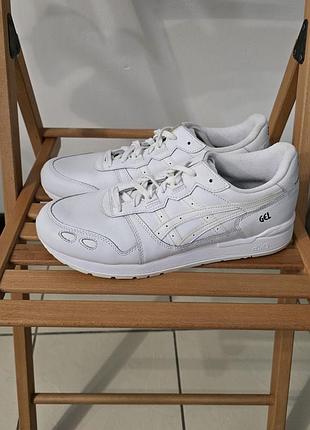 Кроссовки asics gel-lyte, 44 размер hl7w3 белые сникерсы, натуральная кожа, оригинальные