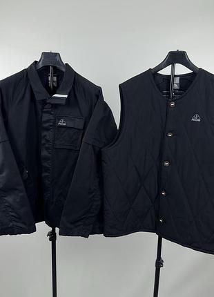 Рідкісна куртка nike acg considered 3-в-1 у стилі gorpcore для активного відпочинку, чорна, на ґудзиках, чоловіча, розмір l
