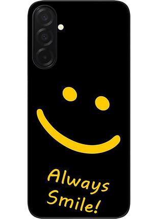 Чехол силиконовый epik для samsung galaxy a37 с изображением с надписью always smile