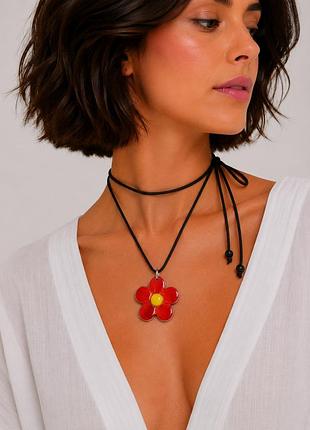 Женская керамическая глянцевая подвеска цветок modna kazka mkgk125265/6