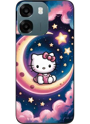Силиконовый чехол epik для oppo a6 с принтом лунная hello kitty
