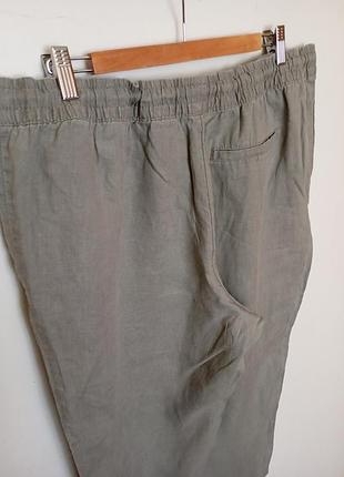 Льняные серые брюки h&amp;m 5