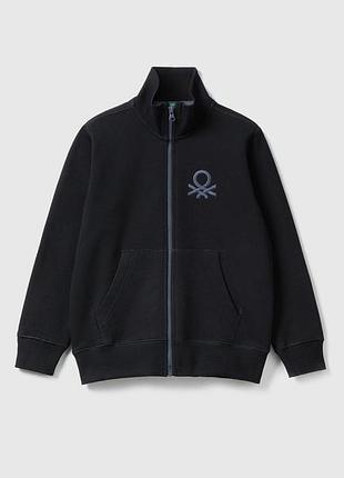 Детская чёрная прямая толстовка benetton l