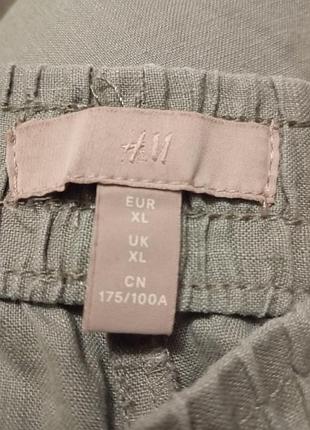 Льняные серые брюки h&amp;m 6