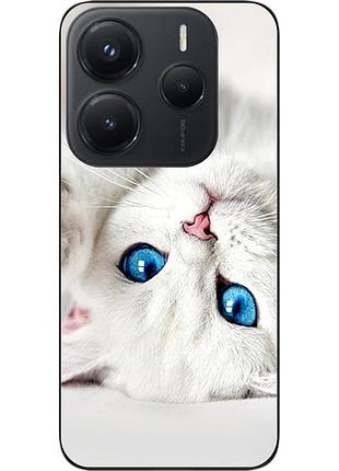 Силіконовий чохол epik для xiaomi redmi note 14 5g з картинкою білий котик