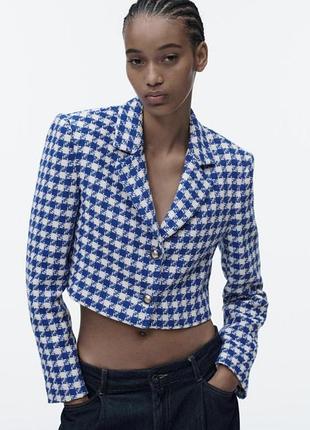 Твидовый жакет zara 7