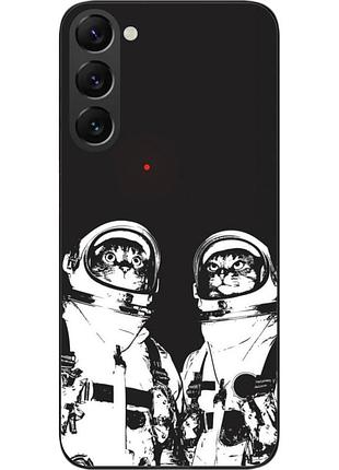 Силіконовий чохол бампер epik для samsung galaxy s22 з картинкою космонавти коти