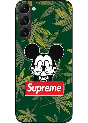 Силиконовый чехол epik для samsung galaxy s22 с картинкой микки supreme