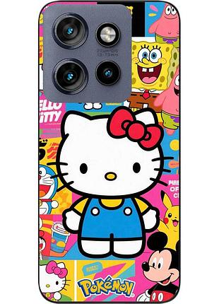 Бампер силіконовий чохол epik для motorola edge 60 neo з принтом мультяшний всесвіт hello kitty