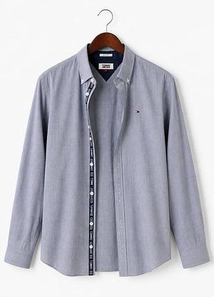 Сорочка tommy hilfiger jeans оригінал l-xl сіра красива