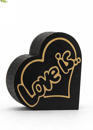 Скринька love is.... 21,5х20х3,5см мдф чорний