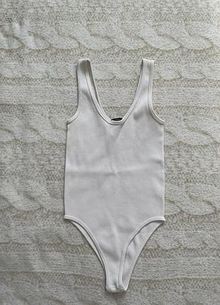 Молочний боді в рубчик zara xs/s
